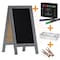 Flash Furniture Graywashed Wood A-Frame Magnetic Chalkboard Set HGWA-GDI-CRE8-742315-GG - alternate 2